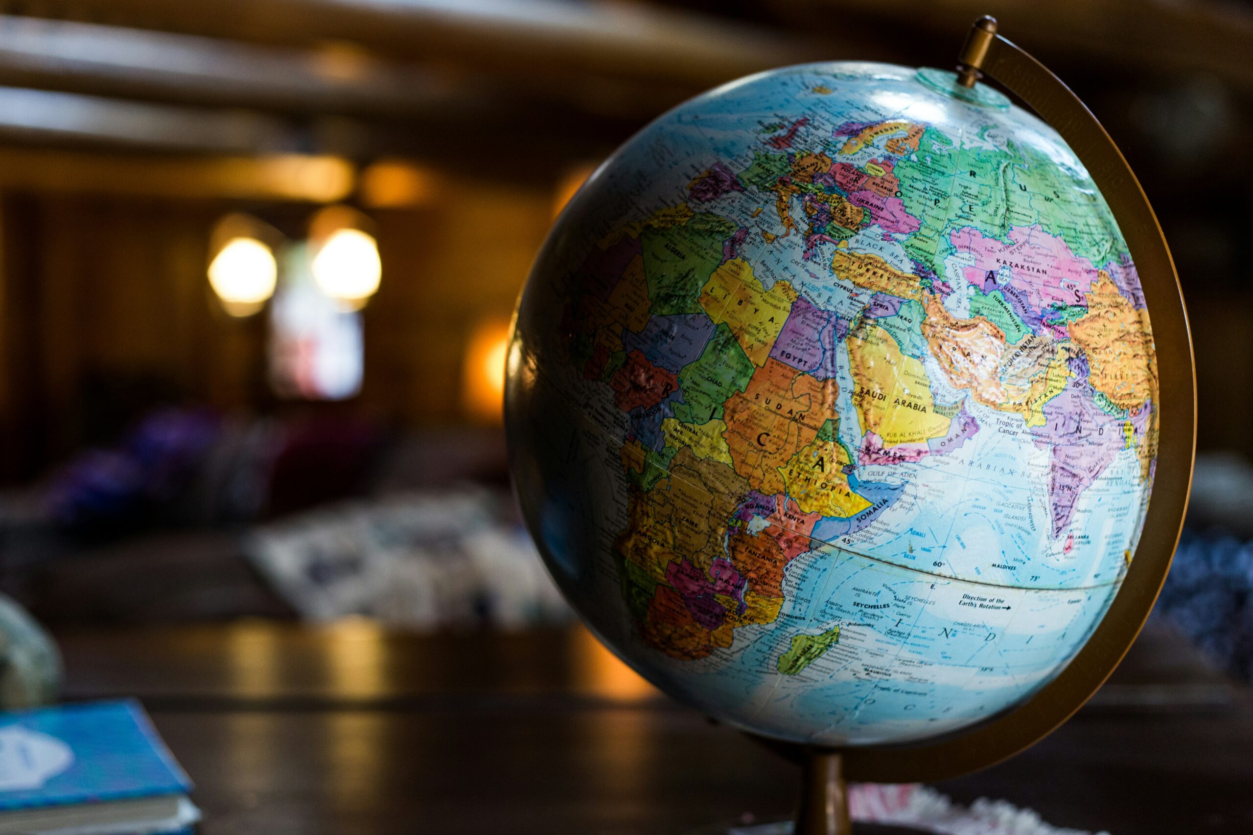 Earth globe displaying the importance of global diversification